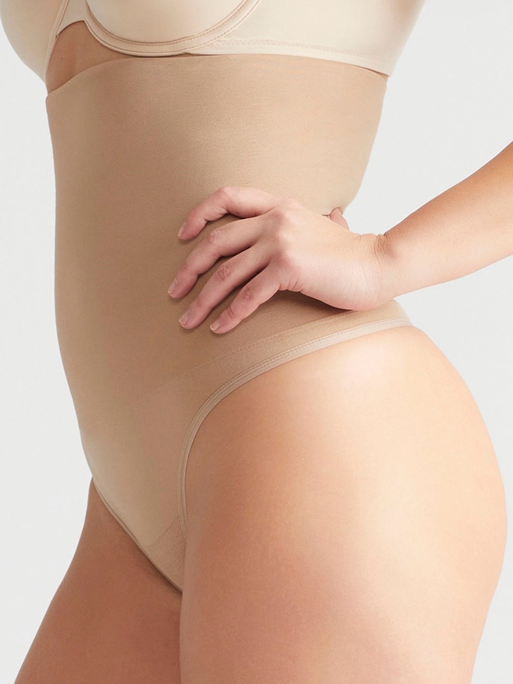 Yummie High Waist Shaping Thong Almond Size 1X/2X NWT